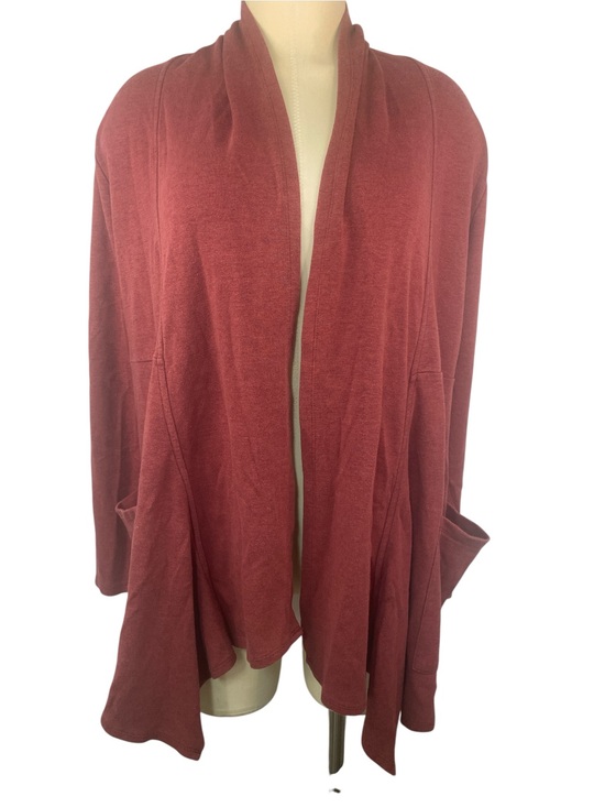Magellan Sportswear Sweaters - Magellan Sportswear Red Open Front Draped Cardigan Sweater Women’s Large